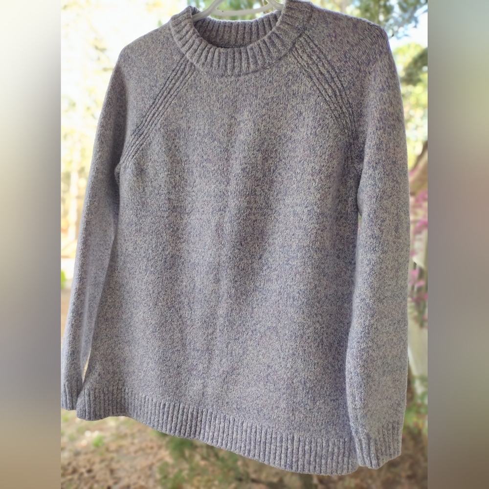 Lands' End Marl Marbled Purple Crewneck Sweater